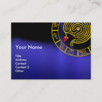 ASTRAL LABYRINTH,ASTROLOGY ZODIAC CHART Black Blue