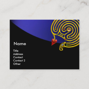 ASTRAL LABYRINTH,ASTROLOGY ZODIAC CHART Black Blue Business Card