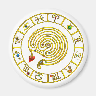ASTRAL LABYRINTH GOLD ZODIAC CHART Astrology Magnet