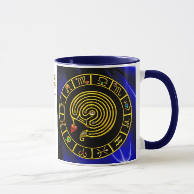 ASTRAL LABYRINTH GOLD ZODIAC CHART Astrology Mug (Right)