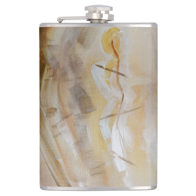 'Astral Lights' by Ramona Walach Hip Flask (Front)