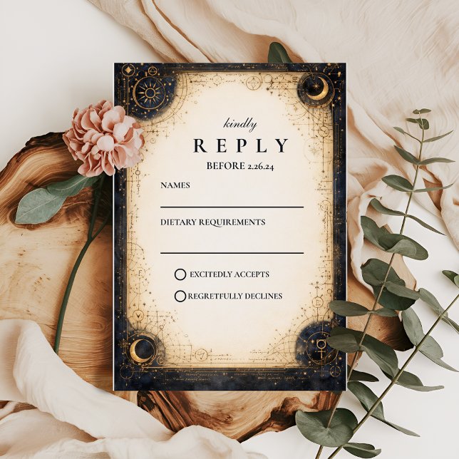 Astral Night Wedding RSVP Card (Creator Uploaded)
