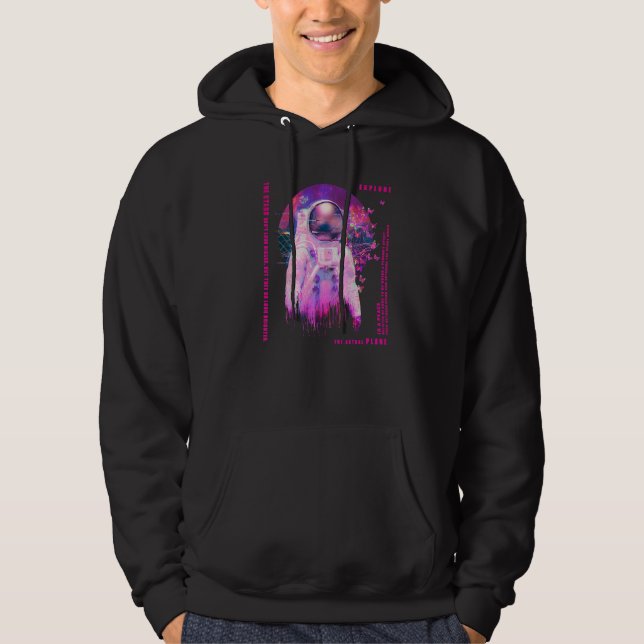 Astral Plane Astronaut And Butterfly Graphic Hoodie (Front)