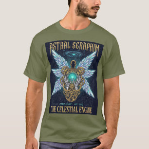 Astral Seraphim The Celestial Engine Cyberpunk Art T-Shirt