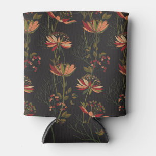Astrantia flowers: floral vintage weave. can cooler