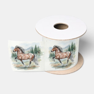 Astrid Tolting Icelandic Horse watercolor Satin Ribbon