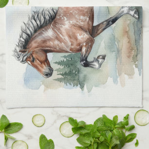 Astrid Tolting Icelandic Horse watercolor Tea Towel