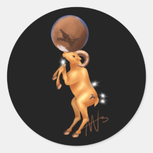 Astro Aries Mars Zodiac Classic Round Sticker
