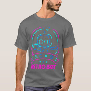 Astro Bot Neon Waving Character with Icons Video G T-Shirt