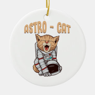 Astro Cat Ceramic Tree Decoration