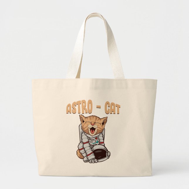 Astro Cat Large Tote Bag (Front)