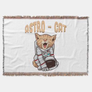 Astro Cat Throw Blanket