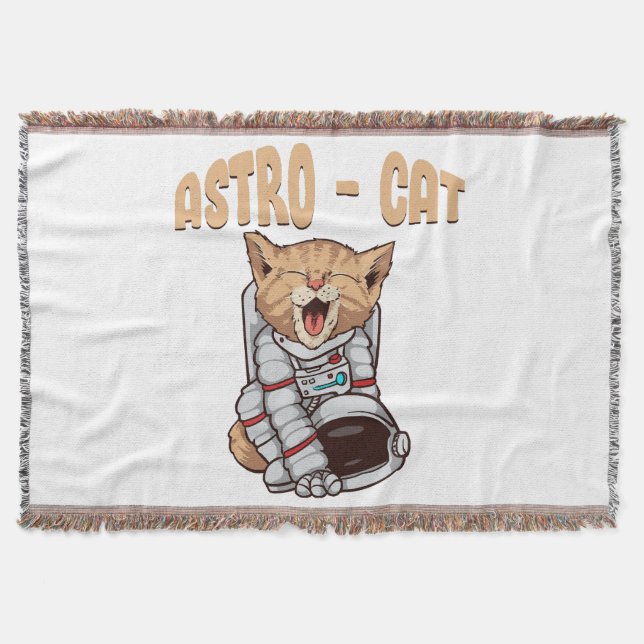 Astro Cat Throw Blanket (Front)