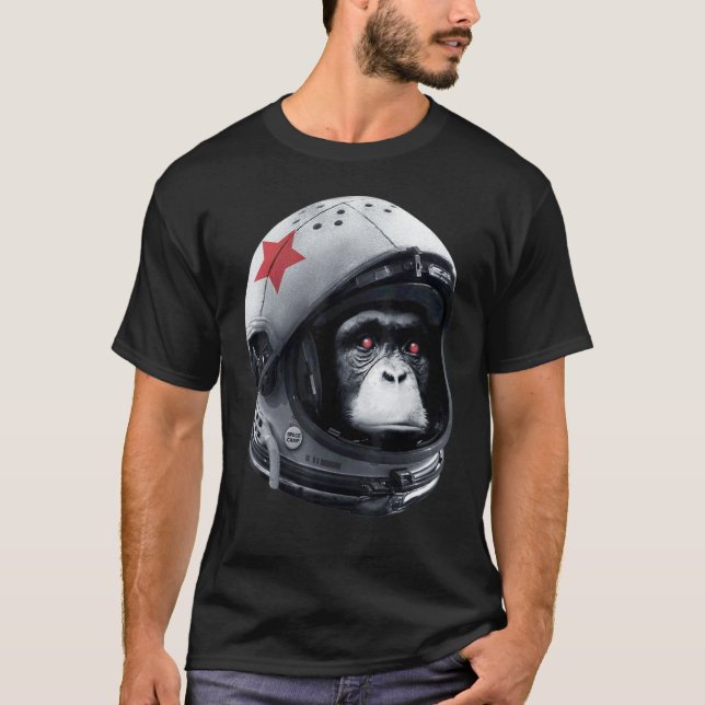 Astro Chimp Astronaut Space Galaxy Helmet Monkey C T-Shirt (Front)