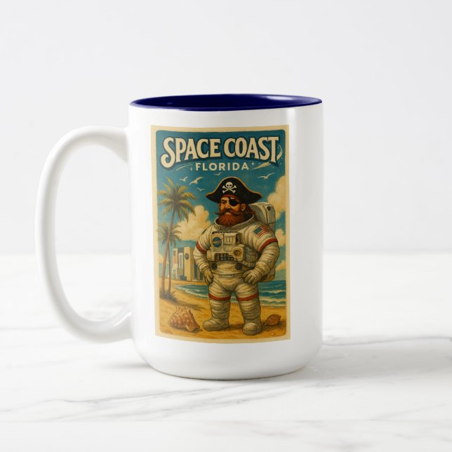 "Astro-pirate Florida" Two-Tone Coffee Mug (Left)