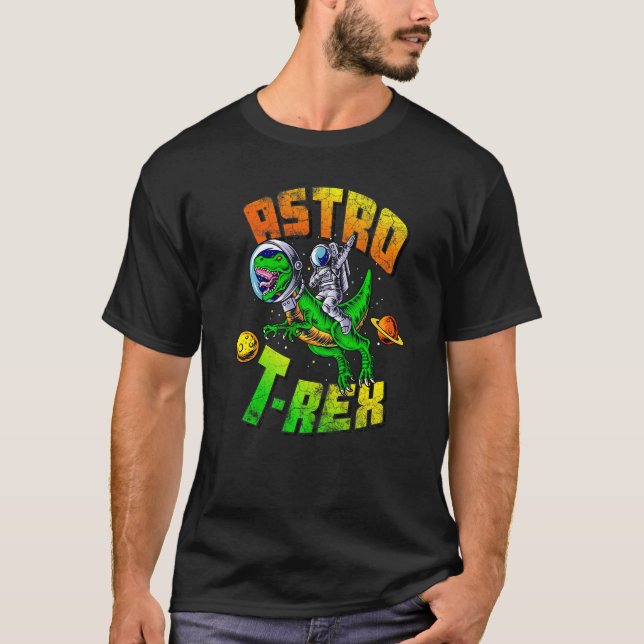 Astro Rex Dinosaur Tyrannosaurus Rex Dino Astronau T-Shirt (Front)