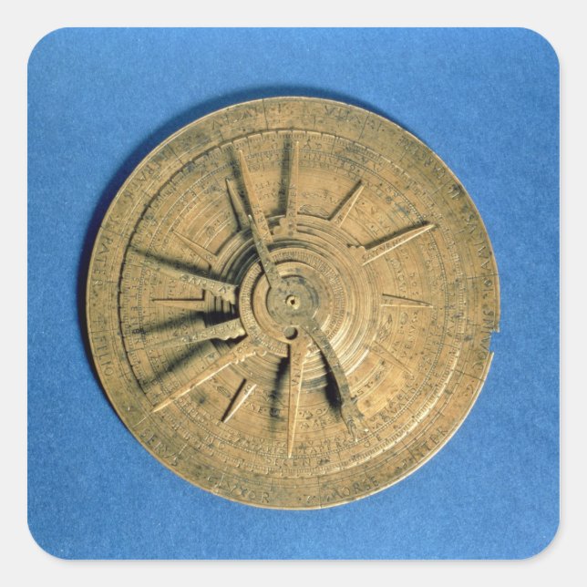 Astrolabe for calculating horoscopes, European Square Sticker (Front)