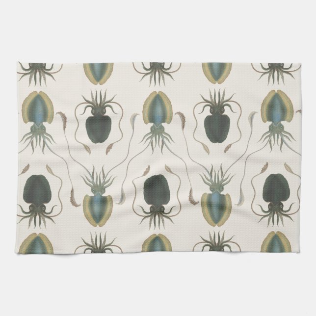 Astrolabe Molluscs (green) Tea Towel (Horizontal)