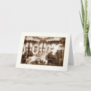 Astroland Carousel Blank Greeting Card