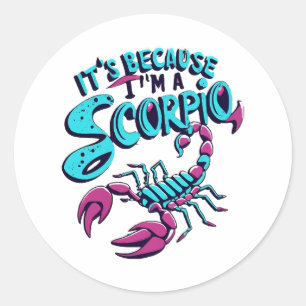 Astrological Scorpio Vibes Vintage Zodiac Sign Classic Round Sticker