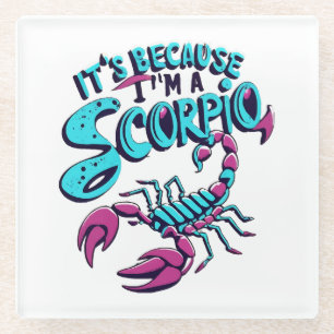 Astrological Scorpio Vibes Vintage Zodiac Sign Glass Coaster