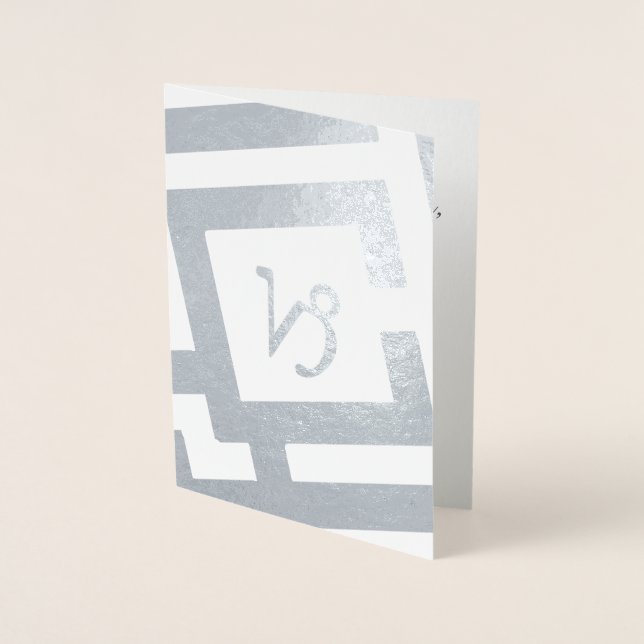 Astrological Sign Capricorn Silver Custom Text Foil Card (Front)