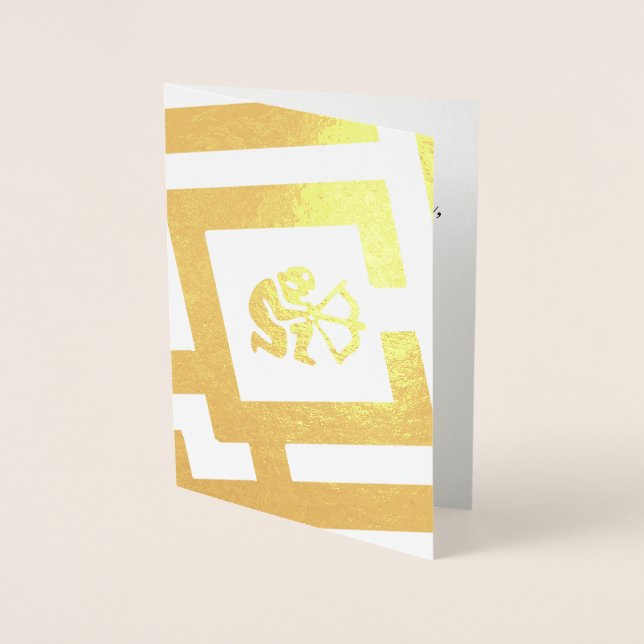Astrological Sign Sagittarius Foil Custom Text Card (Front)