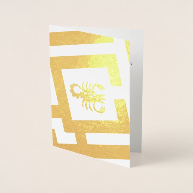Astrological Sign Scorpio Foil Decor Custom Text Card (Front)