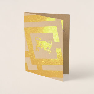 Astrological Sign Taurus Foil Decor Custom Text Foil Card