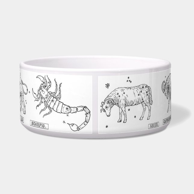 Astrological Signs Pet Bowl (Back)