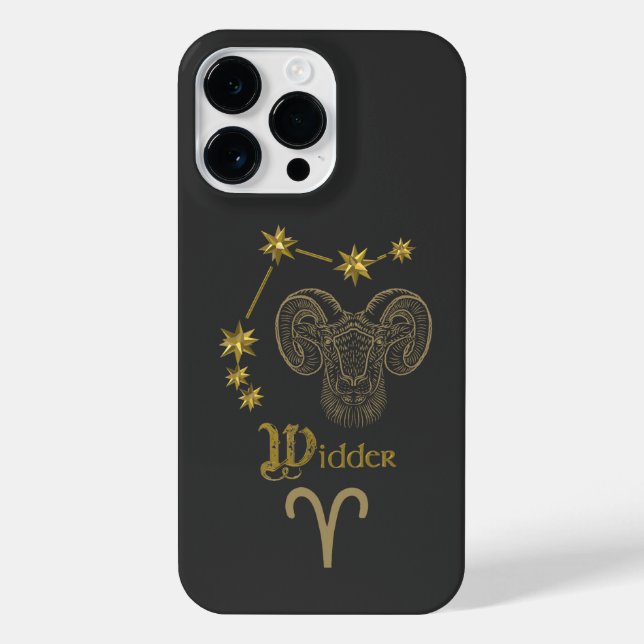 Astrological star sign Aries - Gold iPhone Case (Back)