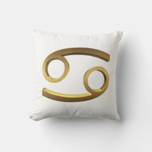 Astrological Zodiac Signs Sun Sign Cancer Gold Cushion