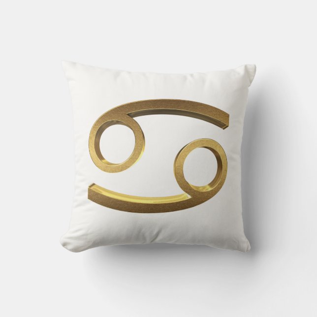 Astrological Zodiac Signs Sun Sign Cancer Gold Cushion (Front)