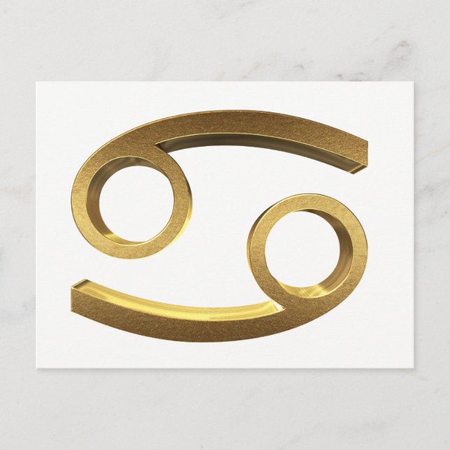 Astrological Zodiac Signs Sun Sign Cancer Gold Postcard (Front)