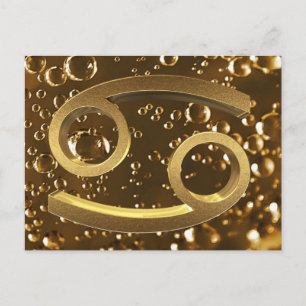 Astrological Zodiac Signs Sun Sign Cancer Gold Postcard