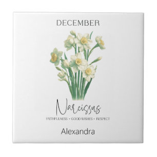Astrology Birth Month December Flower Narcissus Tile