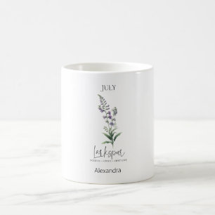 Astrology Birth Month July Flower Larkspur Coffee Mug