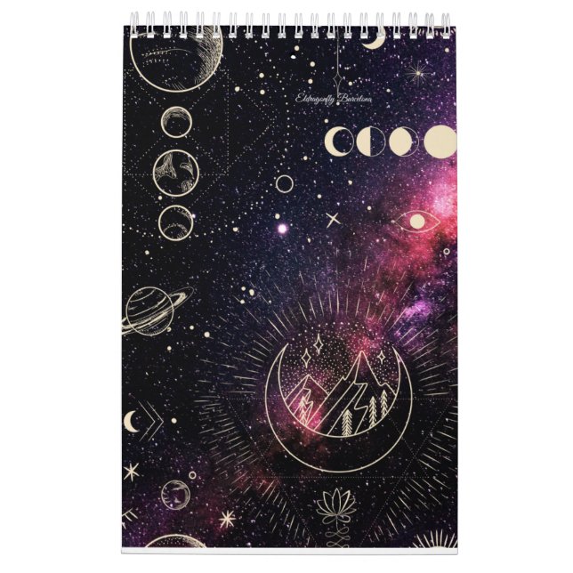Astrology Calender with planets  Calendar (Back)