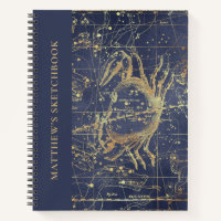Astrology Cancer Horoscope Sketchbook with Name
