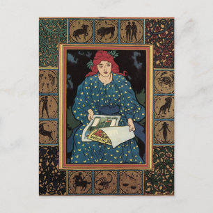 Astrology French Art Nouveau Postcard
