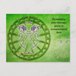 Astrology Gemini Horoscope Personalise Message Announcement Postcard