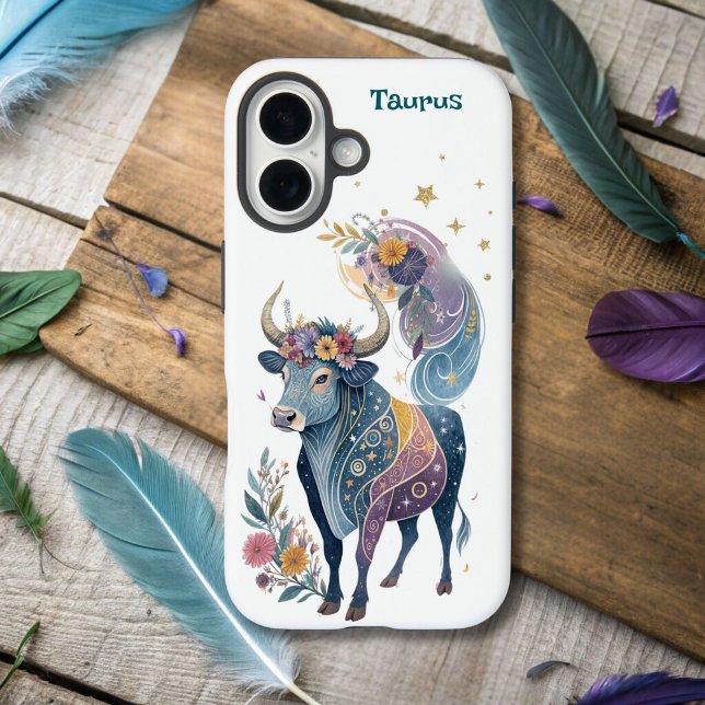 Astrology Infused Taurus Zodiac AI Designed iPhone Case-Mate iPhone Case (Creator Uploaded)