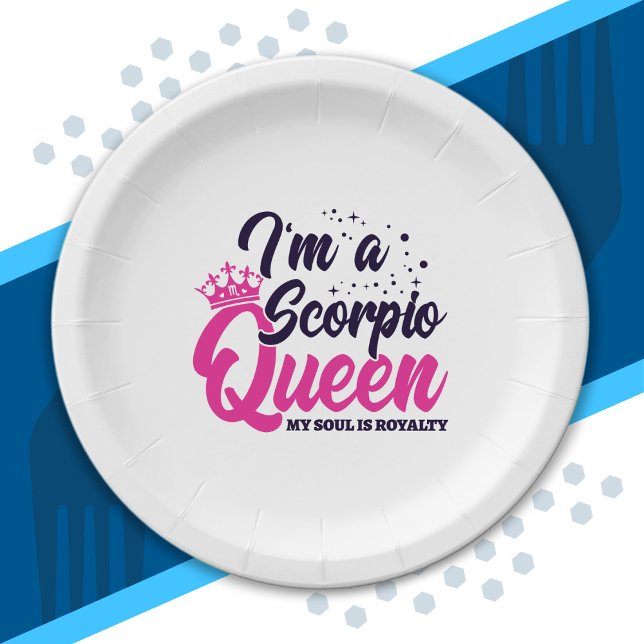 Astrology October November Birthday Scorpio Queen Paper Plate (Creator Uploaded)