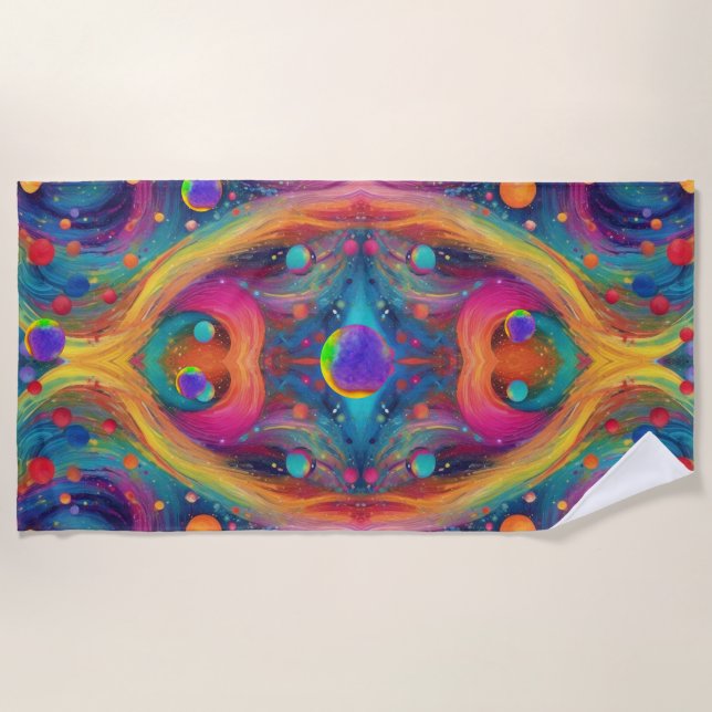 Astrology planet space galaxy universe  beach towel (Front)