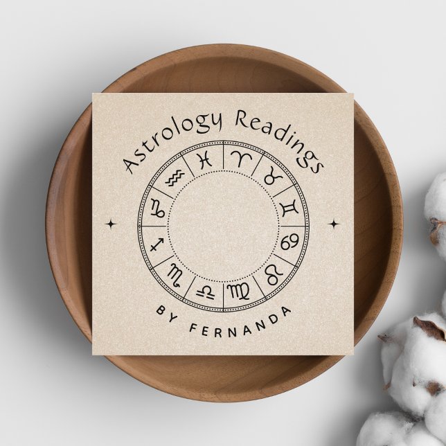 Astrology Readings Zodiac Lunar Sign Astrologist Square Business Card (Creator Uploaded)