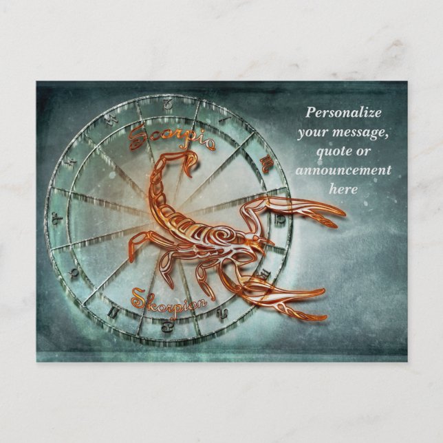 Astrology Scorpio Horoscope Personalise Message Postcard (Front)