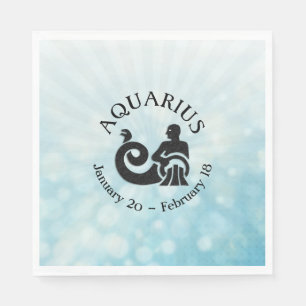 Astrology Sign Aquarius Horoscope Zodiac Symbol Napkin