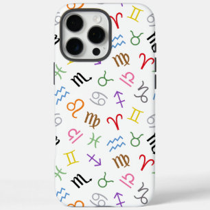 Astrology Sign Symbols Pattern Colour+White iPhone 16 Pro Max Case