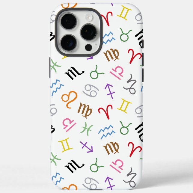 Astrology Sign Symbols Pattern Colour+White Case-Mate iPhone Case (Back)