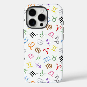 Astrology Sign Symbols Pattern Colour+White iPhone 16 Pro Case